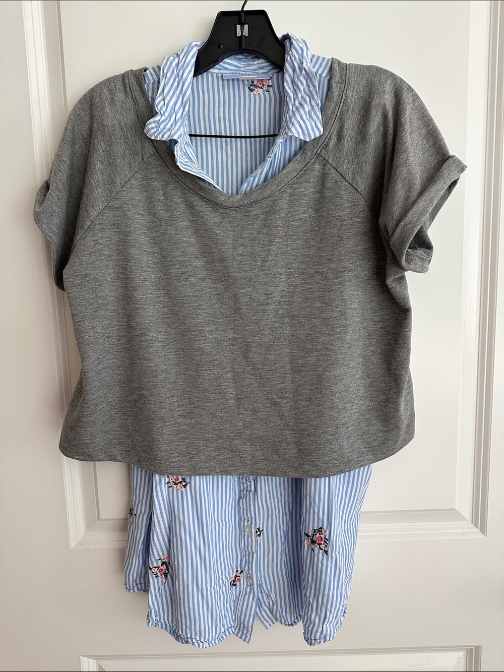 Motherhood Maternity Nursing Striped Layered Shirt